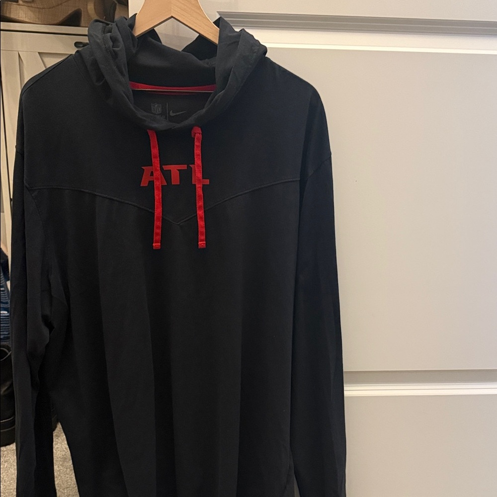 Nike Men's Black Hoodie with Red ATL Design